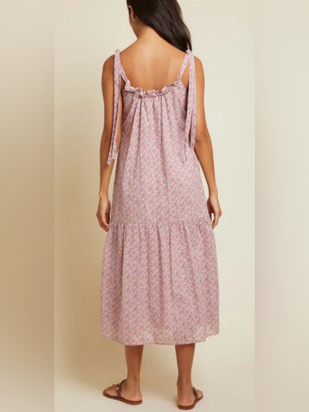 Nation LTD sequoia Pink Floral Tiered Midi Dress - Picture 2 of 10